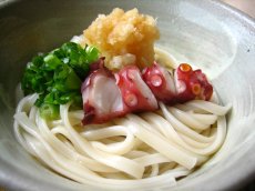 タコのぶつ切りと大根おろしでサッパリと